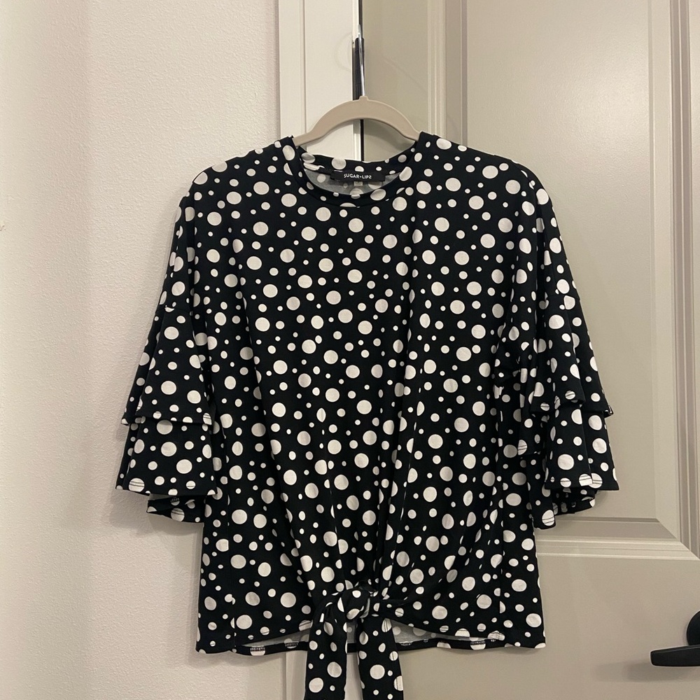 Sugarlips Black and White Polka Dot Blouse